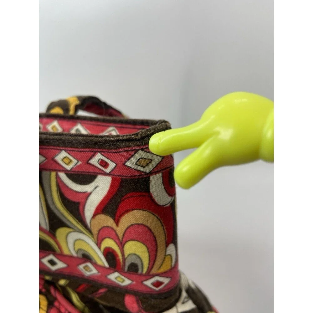 RETIRED Vera Bradley Morgan Tote Bag Mod Floral Pink Brown Yellow Birds Lot Of 2